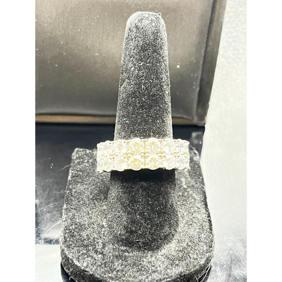 3 Ct Round Cut Simulated Diamond/CZ Eternity Band Ring 925 White Sterling Silver - Picture 3 of 7